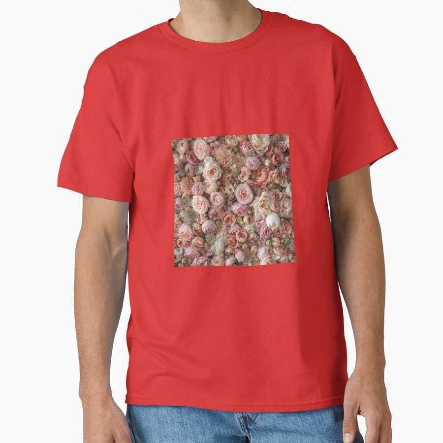 Romantic Blush & Peach Floral Pattern | Vintage Boho Roses by ZEYCAT T-Shirts, Hoodie, Sweatshirt | BlankRebels.com (Image 1)