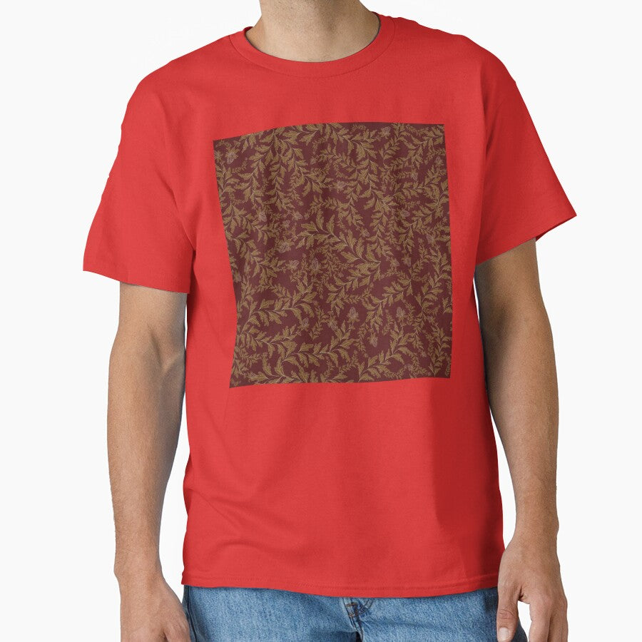 Seamless Boho floral pattern in rich red tones by Line-Aura