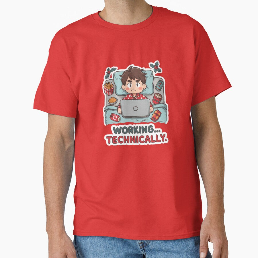 WFH Holiday Edition – Working… Technically Funny Christmas Design by gavinroyal T-Shirts, Hoodie, Sweatshirt (Image 1)