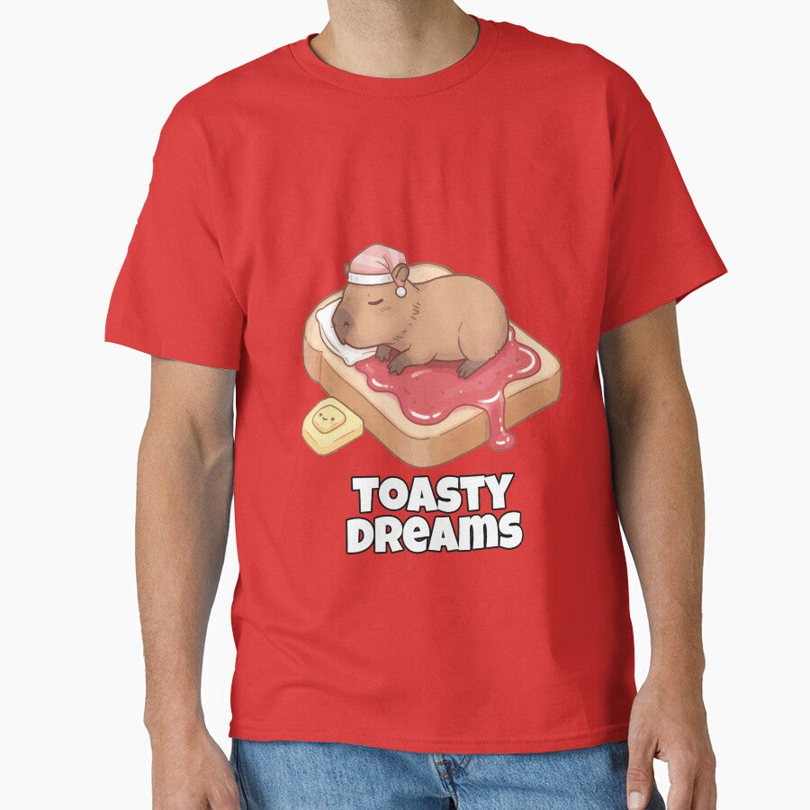 Toasty Dreams – Cute Sleeping Capybara on Toast Funny Animal Pun by imaginariun T-Shirts, Hoodie, Sweatshirt (Image 1)
