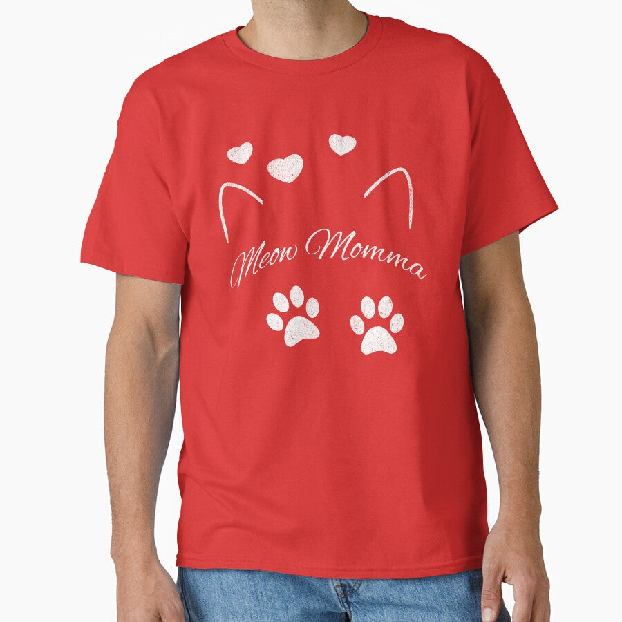 Meow Momma – Cute Cat Lover Design with Paws and Hearts by donwillisjrart T-Shirts, Hoodie, Sweatshirt (Image 1)