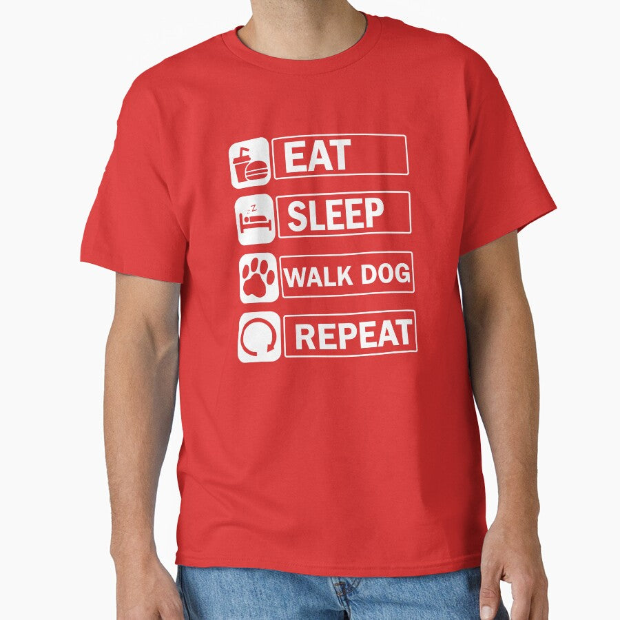 Eat Sleep Walk Dog Repeat, Dog Lover, Dog Walker by DesignHouse07 T-Shirts, Hoodie, Sweatshirt | BlankRebels.com (Image 1)