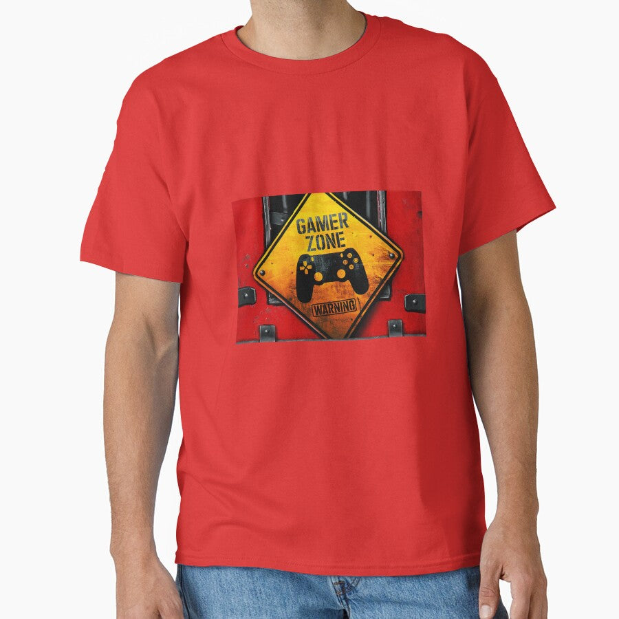 Gamer Zone Warning Sign - Industrial Vintage Style by Hipatye26 T-Shirts, Hoodie, Sweatshirt | BlankRebels.com (Image 1)