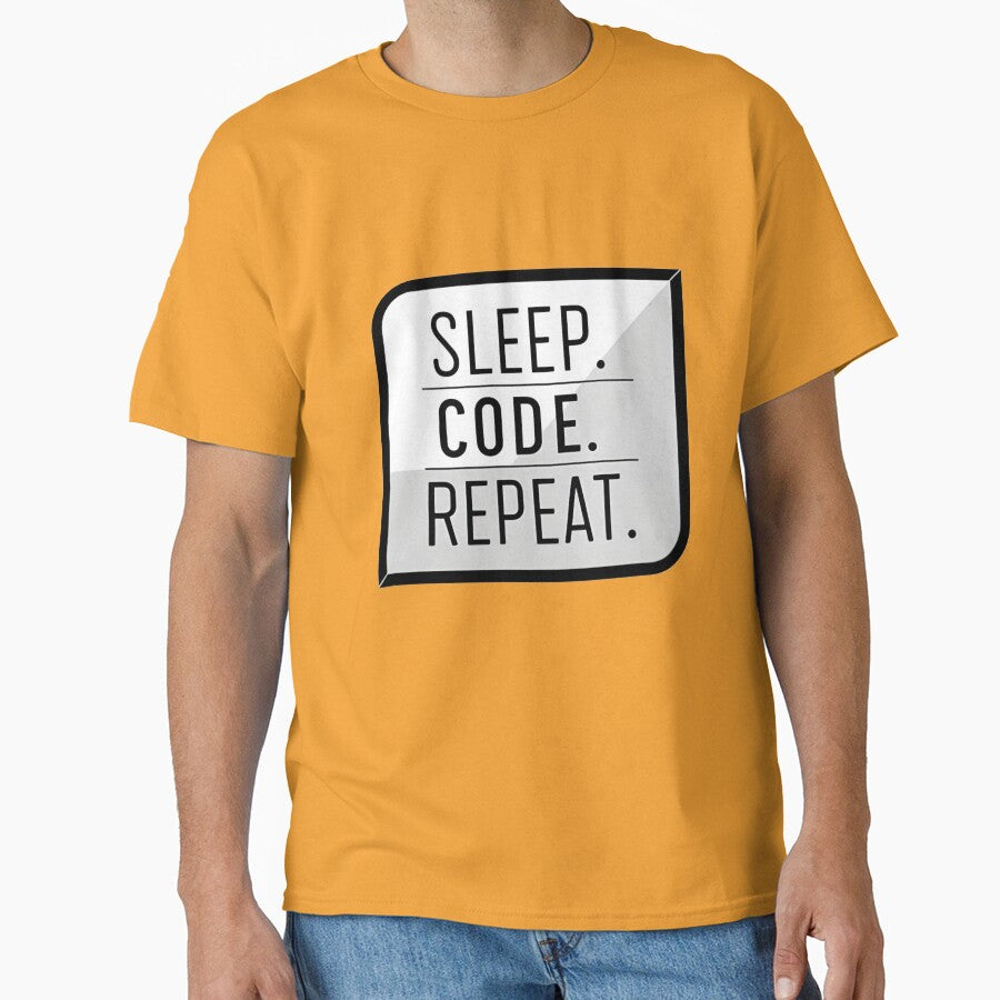 Sleep. Code. Repeat. - Minimalist Typography by NaD8Zz T-Shirts, Hoodie, Sweatshirt | BlankRebels.com (Image 1)