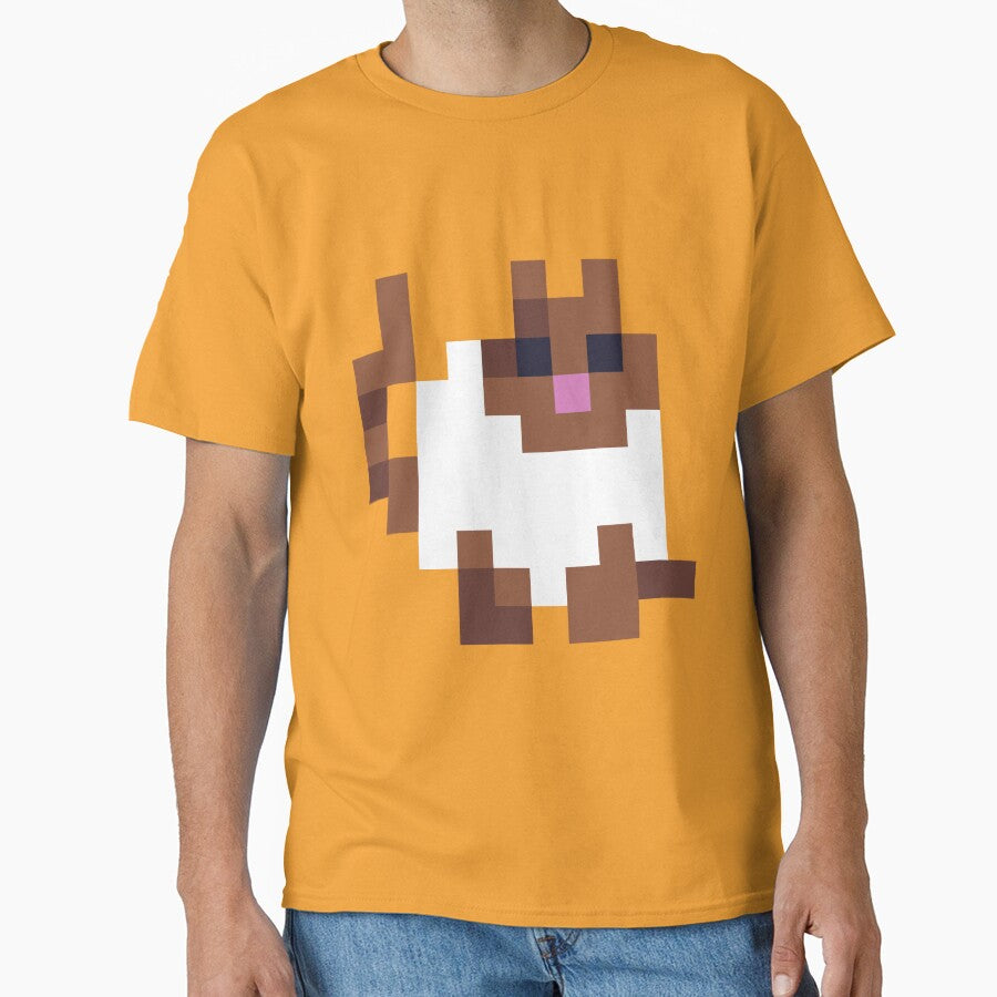 White and Brown Fat Pixel Cat by Michael Stewart T-Shirts, Hoodie, Sweatshirt | BlankRebels.com (Image 1)