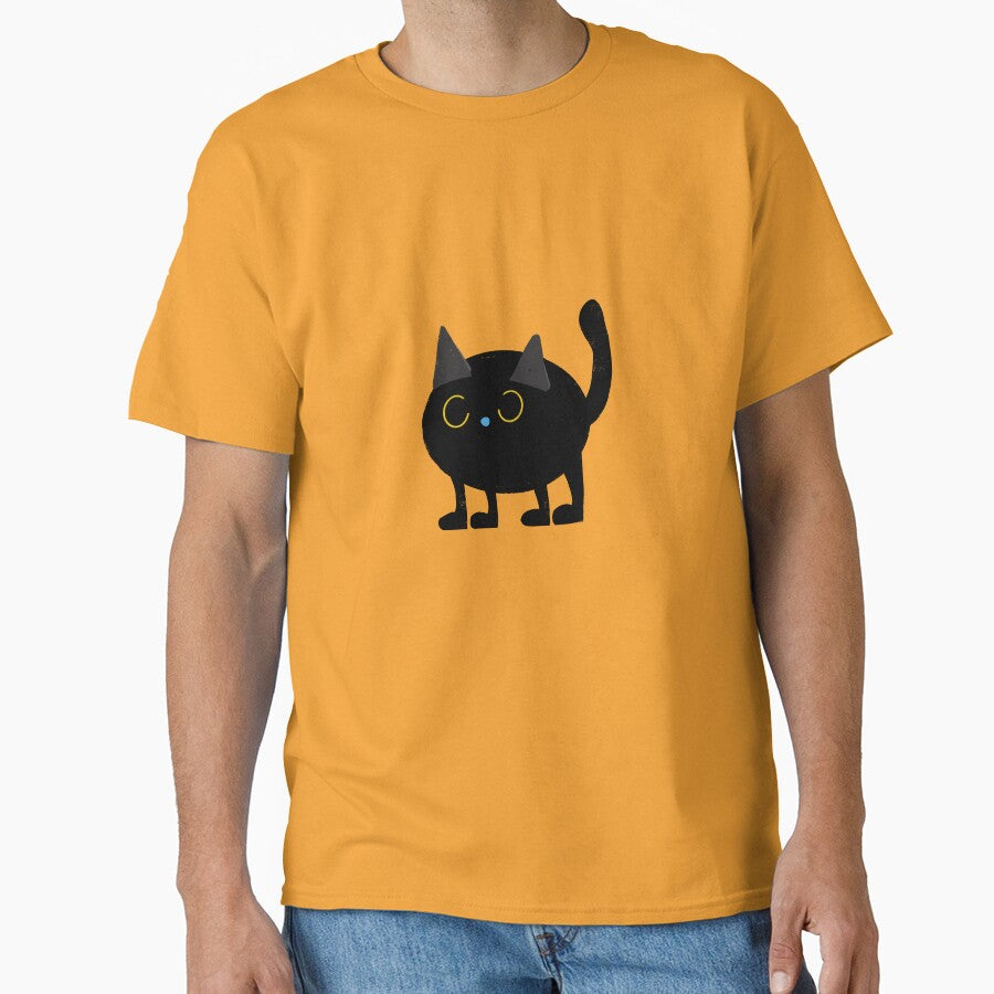 Halloween Cute Kawaii Black Cat Yellow by susycosta T-Shirts, Hoodie, Sweatshirt | BlankRebels.com (Image 1)