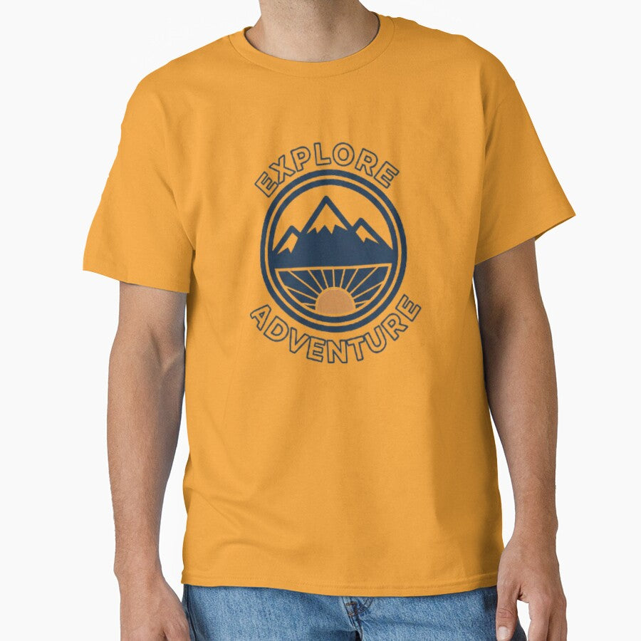 Explore Adventure Mountain Nature Badge Design by Saurabh86 T-Shirts, Hoodie, Sweatshirt | BlankRebels.com (Image 1)