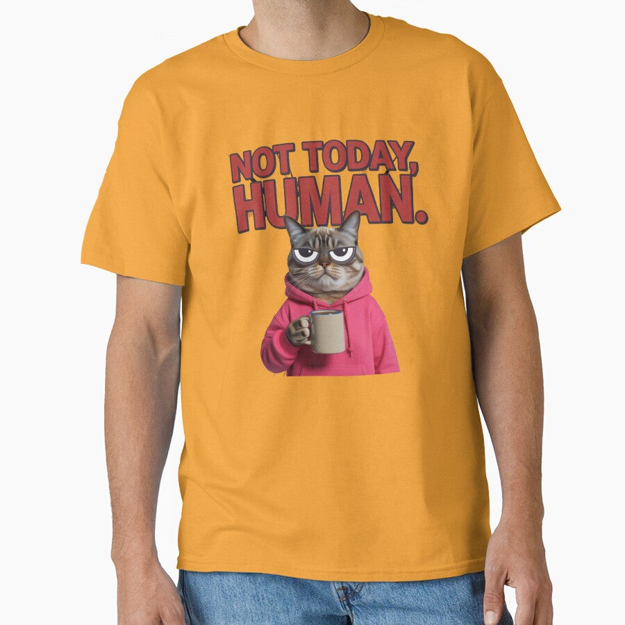 Funny Grumpy Cat “Not Today, Human” Hoodie Coffee Meme by PickMeLGK T-Shirts, Sweatshirt | BlankRebels.com (Image 1)