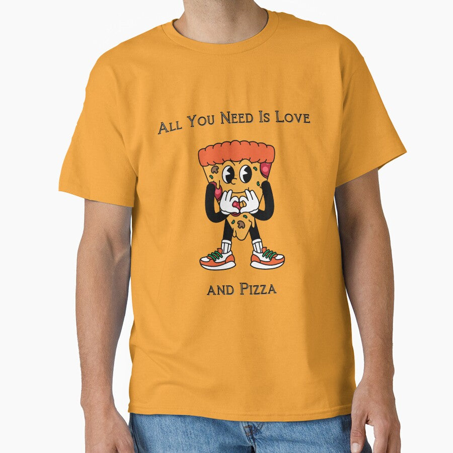 All You Need Is Love and Pizza, cartoon t-shirt classique, book by Shopnowquickly Hoodie, Sweatshirt (Image 1)