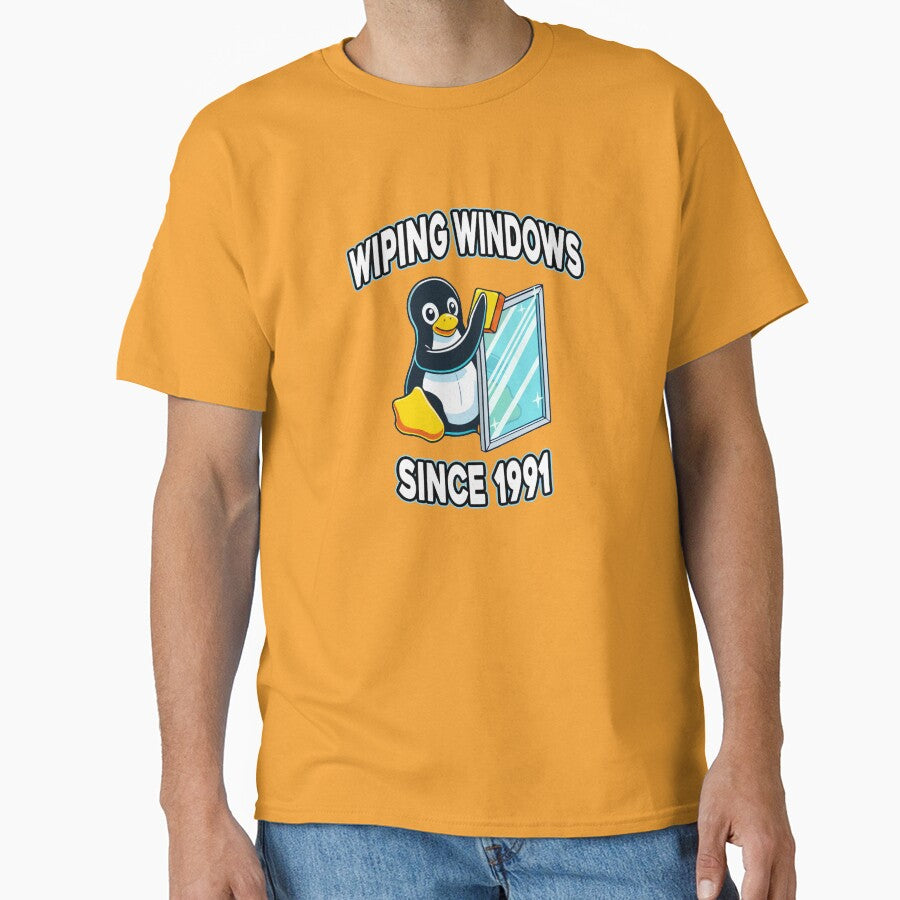 Tux Wiping Windows - Linux vs Windows Tech Humor Devops Sysadmin Backend Developer by Chengly
