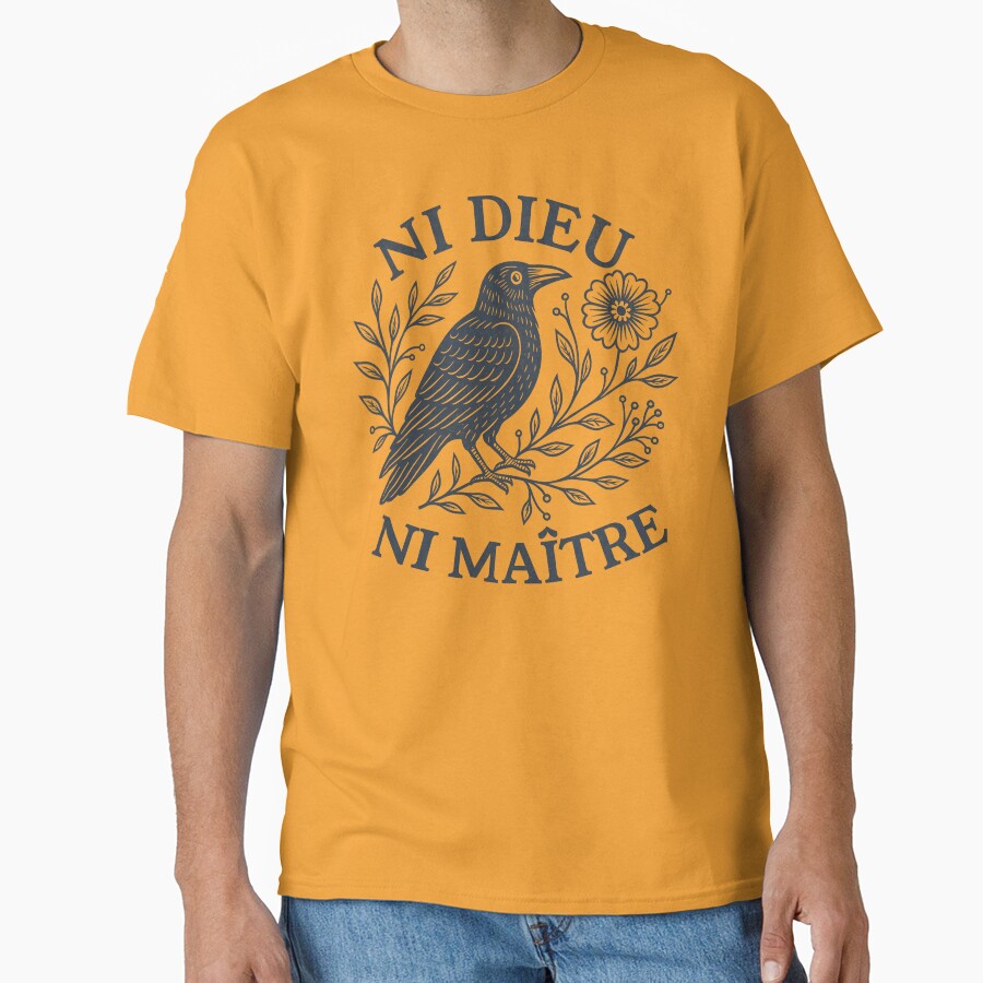 Ni Dieu Ni Maître Floral Raven by Beanster-nl T-Shirts, Hoodie, Sweatshirt | BlankRebels.com (Image 1)