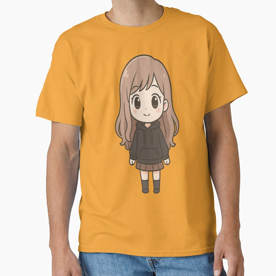 Cute Chibi Character | Kawaii Aesthetic Art | Adorable Anime Style Cartoon | Trendy T-Shirt & Hoodie Design by... (Image 1)