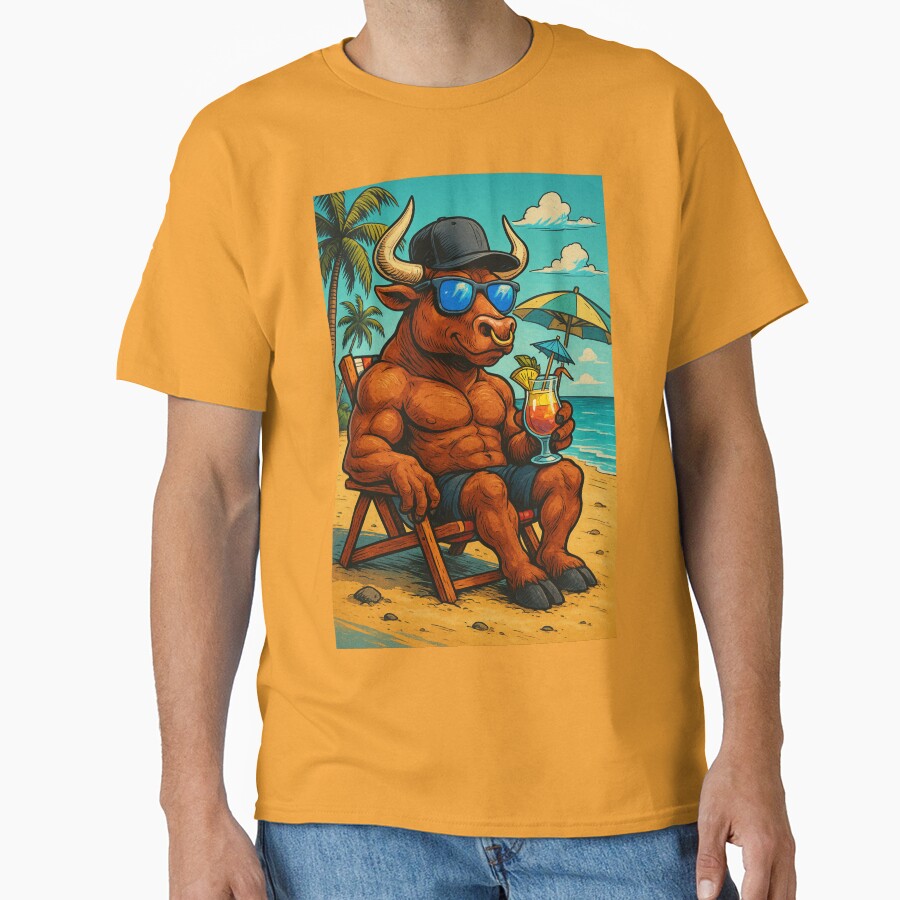 Beach Bull - Summer Vibes, Markets Highs! by Gooralwwl T-Shirts, Hoodie, Sweatshirt | BlankRebels.com (Image 1)
