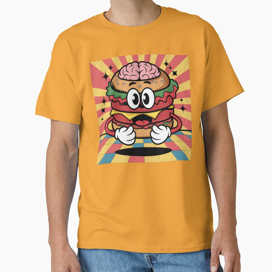 Brainy Burger Mascot Cartoon Character by ColorSplashCreations T-Shirts, Hoodie, Sweatshirt | BlankRebels.com (Image 1)