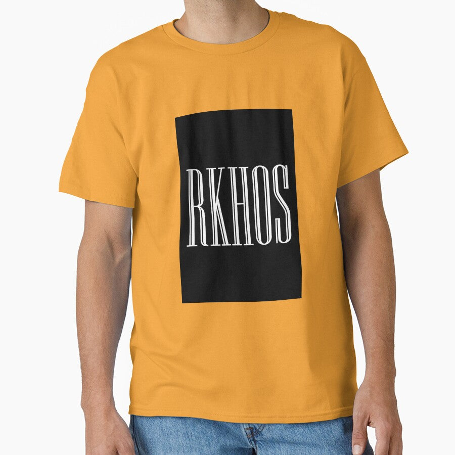 RKHOS Minimalist Typography Design | Bold Black & White Lettering by Robinthread T-Shirts, Hoodie, Sweatshirt (Image 1)