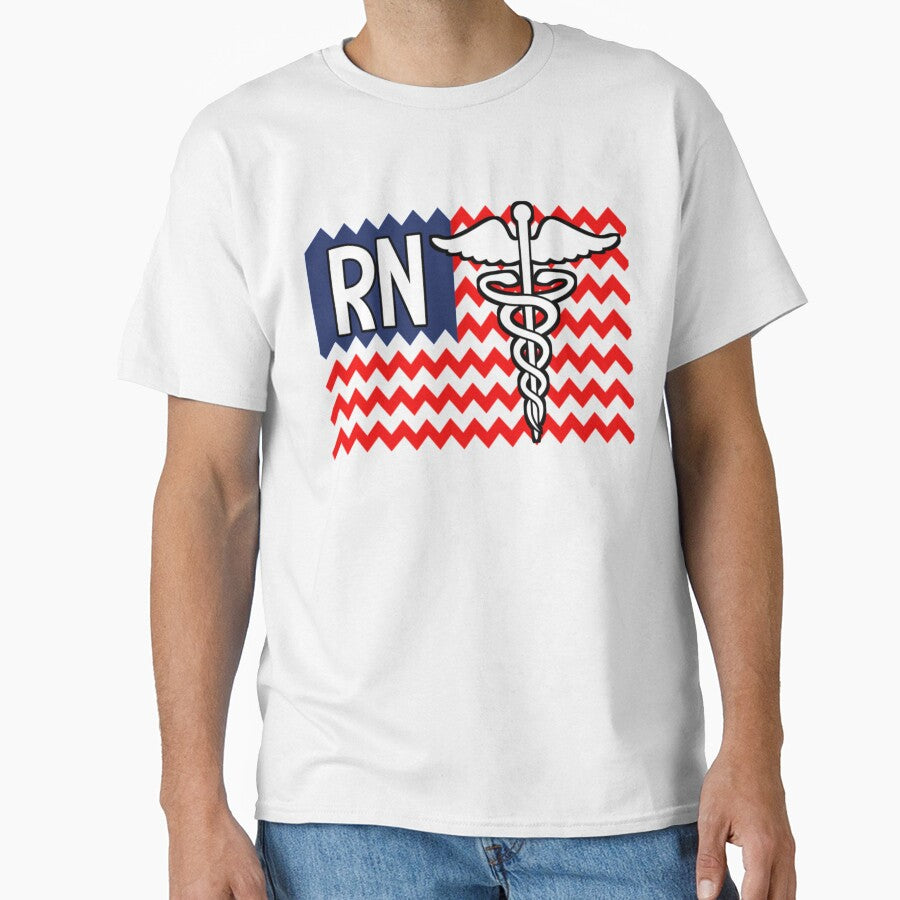 RN Chevron Registered Nurse American Flag by tiffanator606 T-Shirts, Hoodie, Sweatshirt | BlankRebels.com (Image 1)