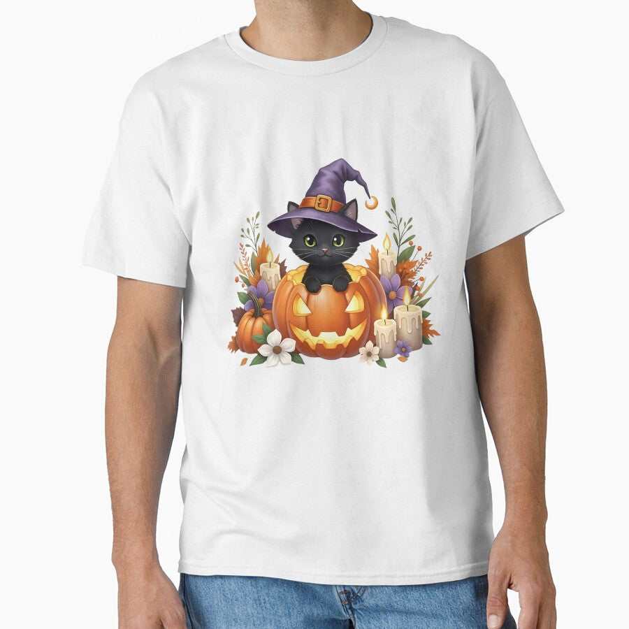 Halloween Cat PNG | Spooky Cute Black Cat Design by Ellen'Studio T-Shirts, Hoodie, Sweatshirt | BlankRebels.com (Image 1)