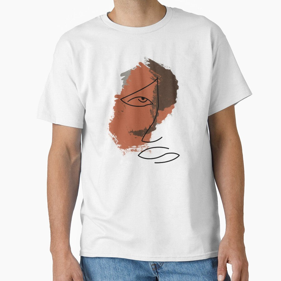 Single Line Art Minimalist Terracotta woman face by Doooriginals T-Shirts, Hoodie, Sweatshirt | BlankRebels.com (Image 1)