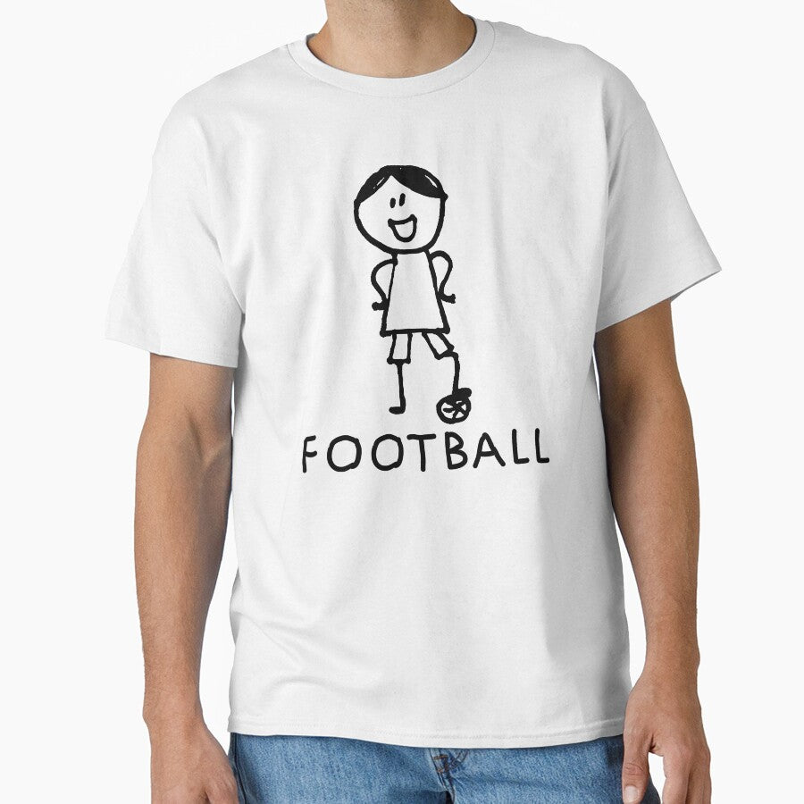 Stick Peeps FOOTBALL kids kid children child active (black) by SolidEarthArt
