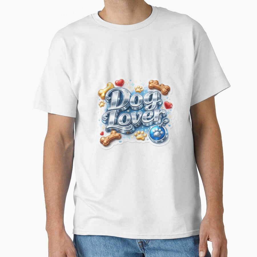 Dog Lover 3D Chrome Sticker – Cute Paw Print Dog Lover Design for Pet Owners & Dog Moms on T-Shirt, Sticker, Phone case, mug, bag, hoodie by ArtByTripti