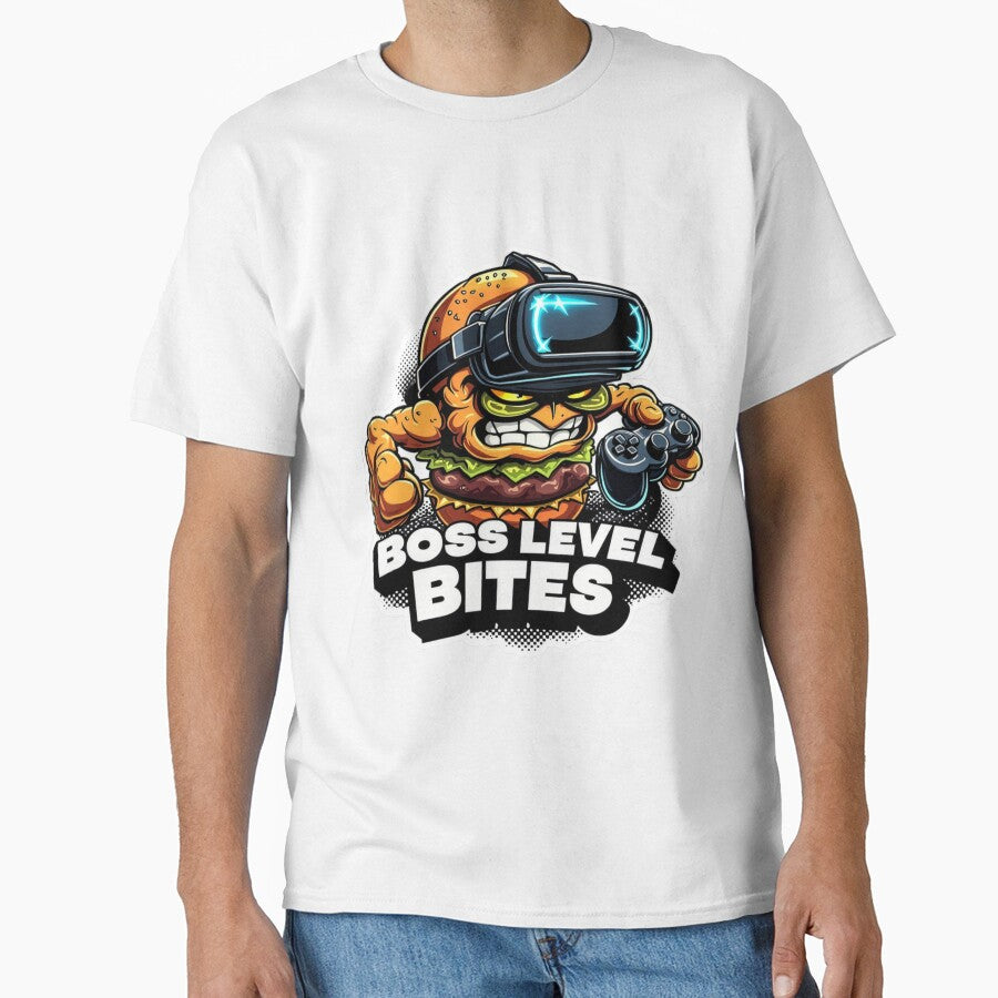 Boss Level Burger Gamer Food Mascot T-Shirts, Hoodie, Sweatshirt