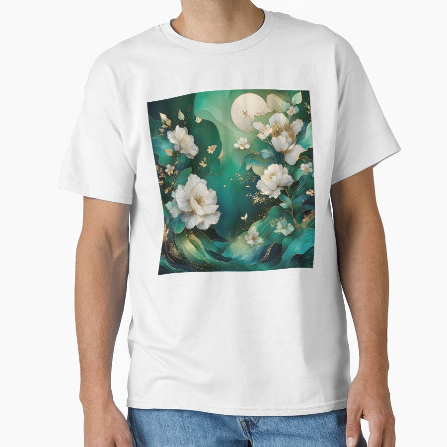 Mid Century Botanical Retro Geometric Leaves  Florals   Green by Prints and Lifestyle T-Shirts, Hoodie, Sweatshirt (Image 1)