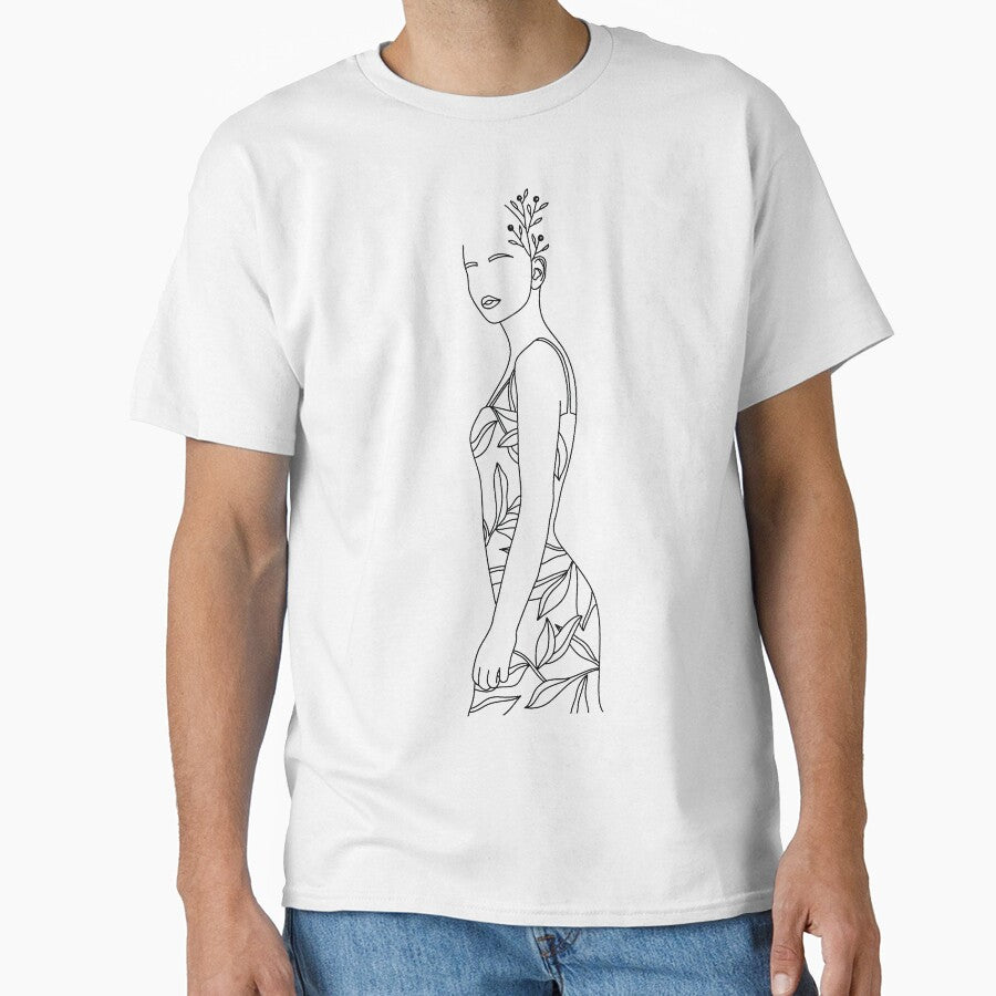 Minimal Line Art Tropical Goddess Art by minimallineart T-Shirts, Hoodie, Sweatshirt | BlankRebels.com (Image 1)