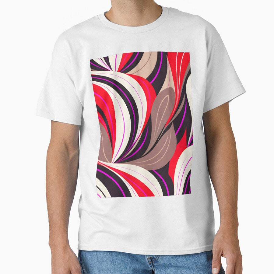 Mid Century Modern Abstract Botanical Chocolate Brown, Coral by Prints and Lifestyle T-Shirts, Hoodie, Sweatshirt (Image 1)