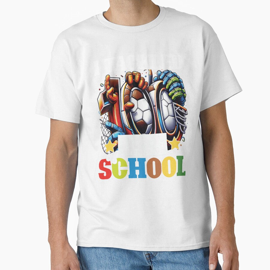 Sports Theme School Achievement Tee I Tackled 100 Days of School by EidosEmporiium