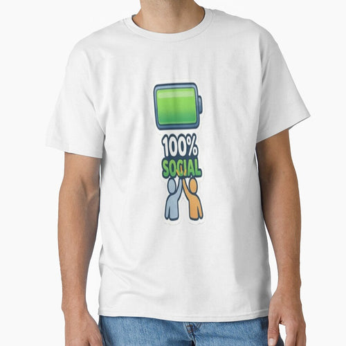 100% Social Battery Sticker – Full Energy Mood Funny Design by Velora Design