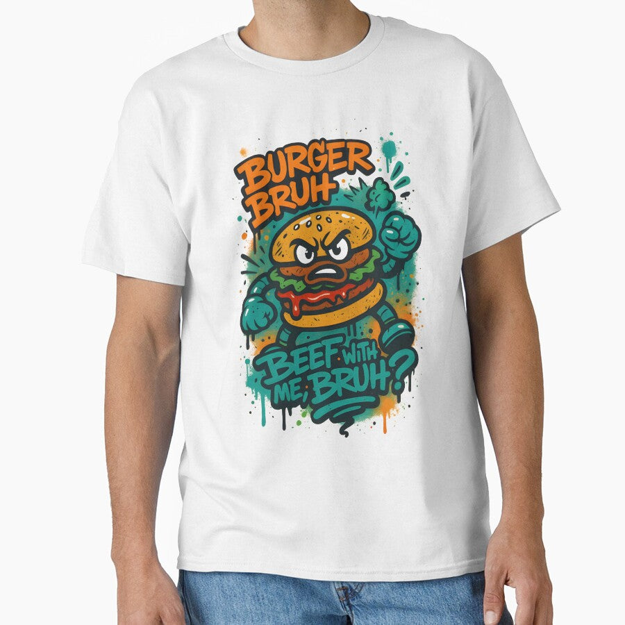 Burger Bruh – Graffiti Street Food Tag Art by Snackwear Apparel T-Shirts, Hoodie, Sweatshirt | BlankRebels.com (Image 1)
