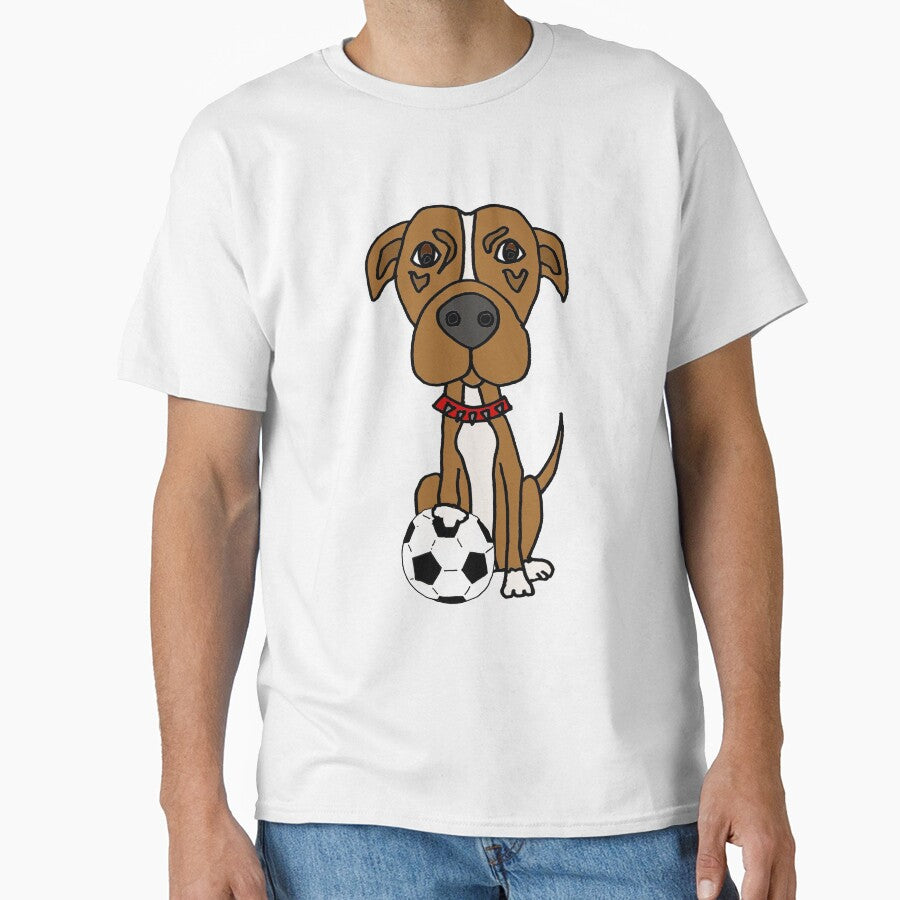 Funny Pit Bull Dog Playing Soccer by Nature's Fancy