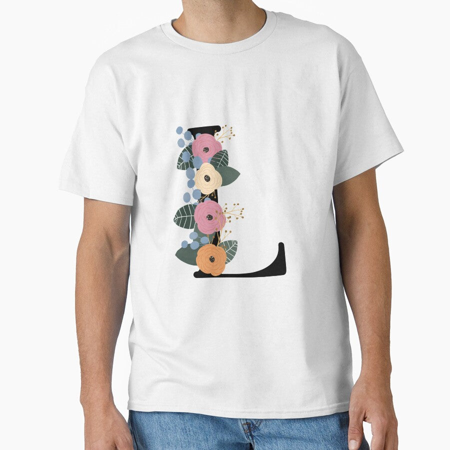 Floral Letter L by Egodcounseling T-Shirts, Hoodie, Sweatshirt | BlankRebels.com (Image 1)