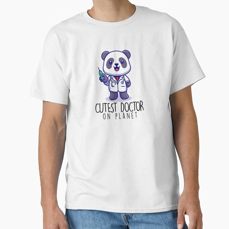 Cutest Doctor on Planet - Funny cute medical panda with injection by The Patootoos T-Shirts, Hoodie, Sweatshirt (Image 1)
