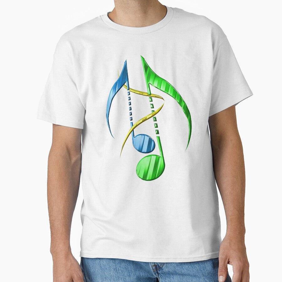 Blue and Green Shiny Music Notes by CoolDoodles T-Shirts, Hoodie, Sweatshirt | BlankRebels.com (Image 1)