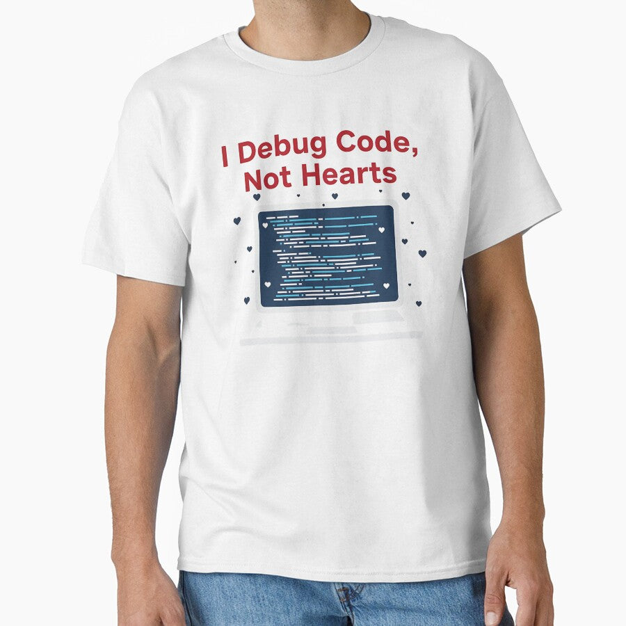 I Debug Code Not Hearts Software Developer Valentine Design by Muzgle T-Shirts, Hoodie, Sweatshirt (Image 1)