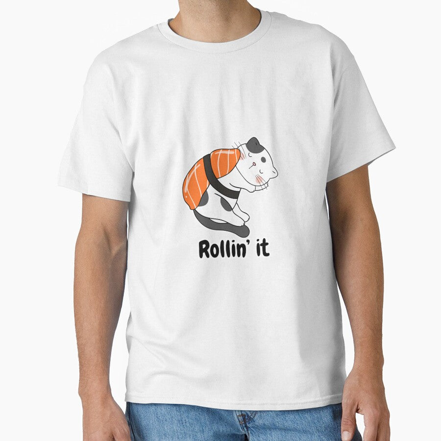 Rollin' it. Sushi Lover by Pawshimi Studio T-Shirts, Hoodie, Sweatshirt | BlankRebels.com (Image 1)
