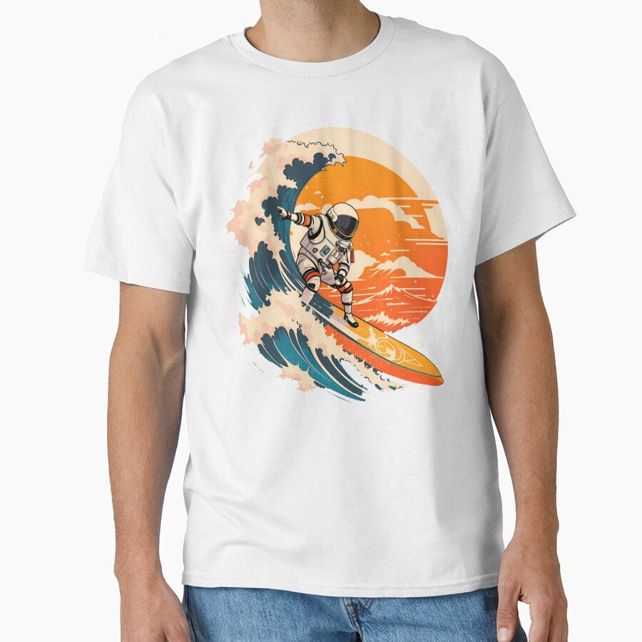 Outer space surfing astronaut - astronaut surfing cosmic waves by Domy7 T-Shirts, Hoodie, Sweatshirt (Image 1)