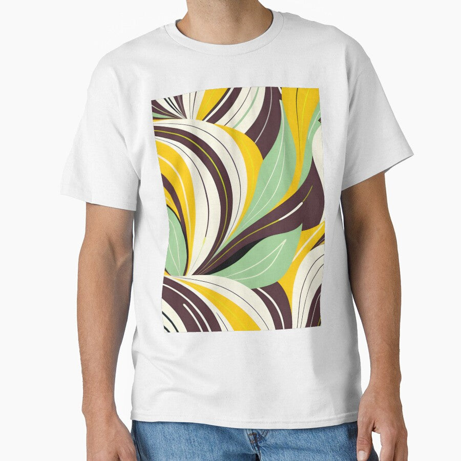 Mid Century Modern Abstract Botanical Lime, Cocoa Brown by Prints and Lifestyle T-Shirts, Hoodie, Sweatshirt (Image 1)