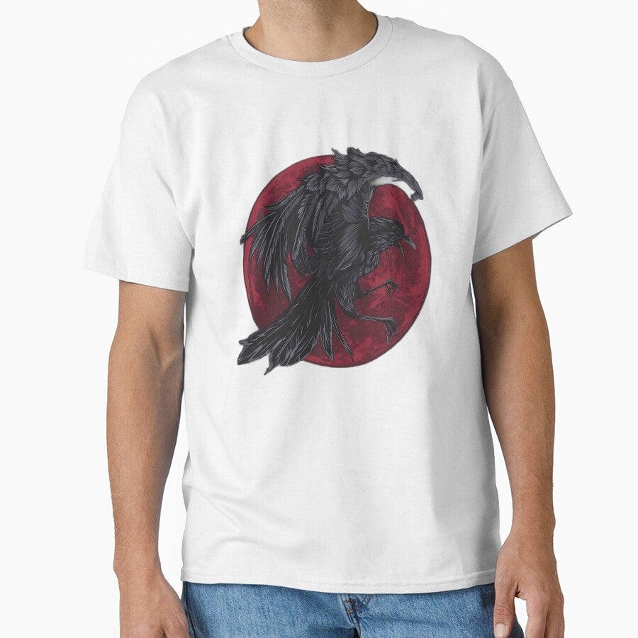 Dark Raven on Blood Red Moon by Crown & Claw T-Shirts, Hoodie, Sweatshirt | BlankRebels.com (Image 1)