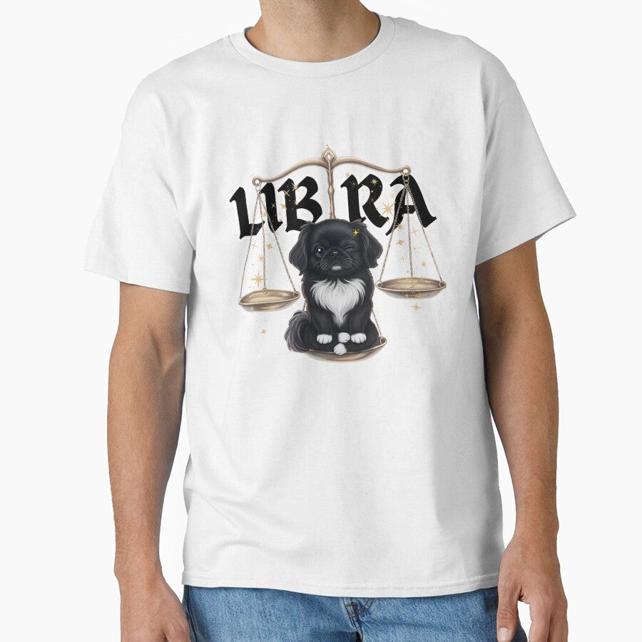 Cute Pekingese Dog Libra Zodiac Sign - Aesthetic and Sweet Illustration by AbuCAni Studio T-Shirts, Hoodie,... (Image 1)
