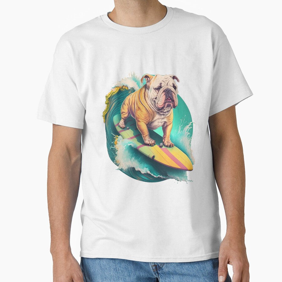 Surfboarding Bulldog by Bill Skraps