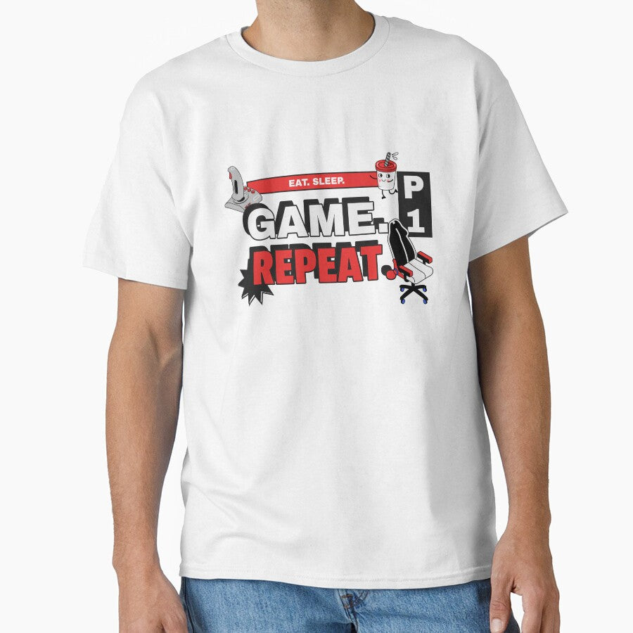 Eat Sleep Game Repeat Design by Robbo's Tees Designs Hoodie, Sweatshirt | BlankRebels.com (Image 1)