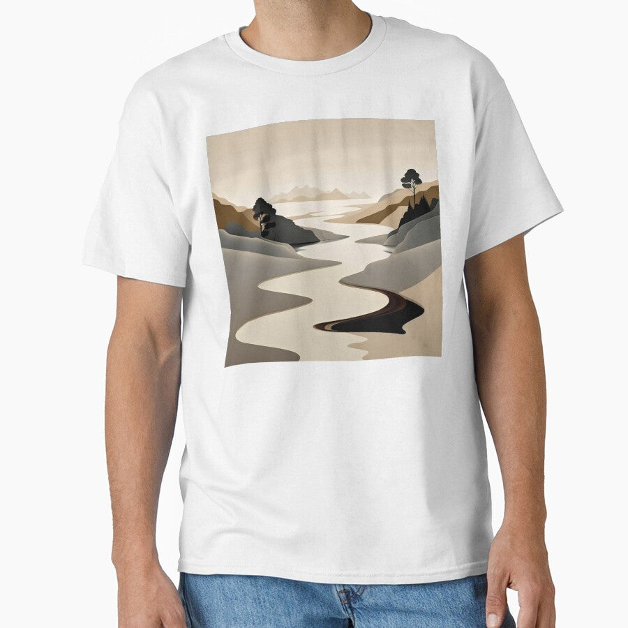 Minimalist abstract digital landscape art design by Feluceo T-Shirts, Hoodie, Sweatshirt | BlankRebels.com (Image 1)