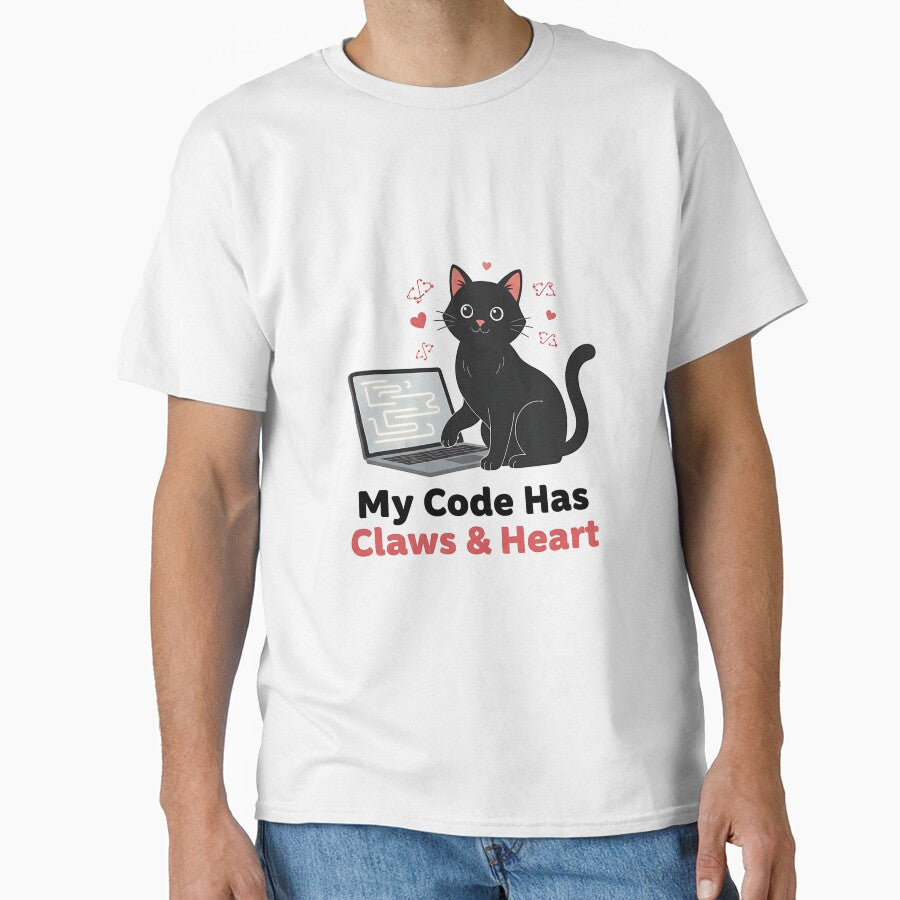 My Code Has Claws & Heart – Black Cat Web Developer Valentine by Muzgle T-Shirts, Hoodie, Sweatshirt (Image 1)