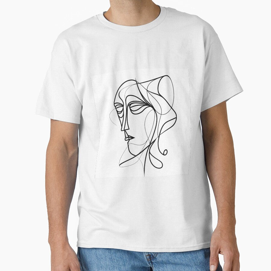 Black and White Abstract Face Features Geometric Shapes Monochrome Design Modern Art by Univers Noir et Blanc... (Image 1)