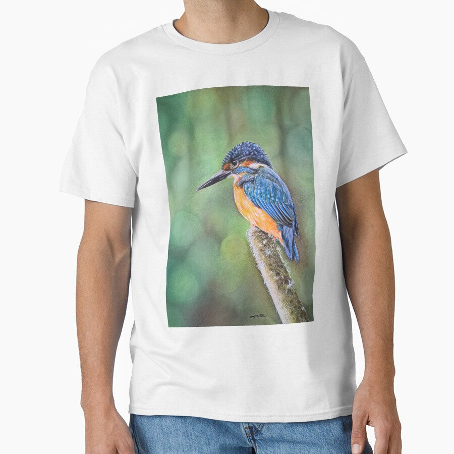 The Perching Kingfisher by Shining Bright Arts, Crafts & Illustration T-Shirts, Hoodie, Sweatshirt (Image 1)