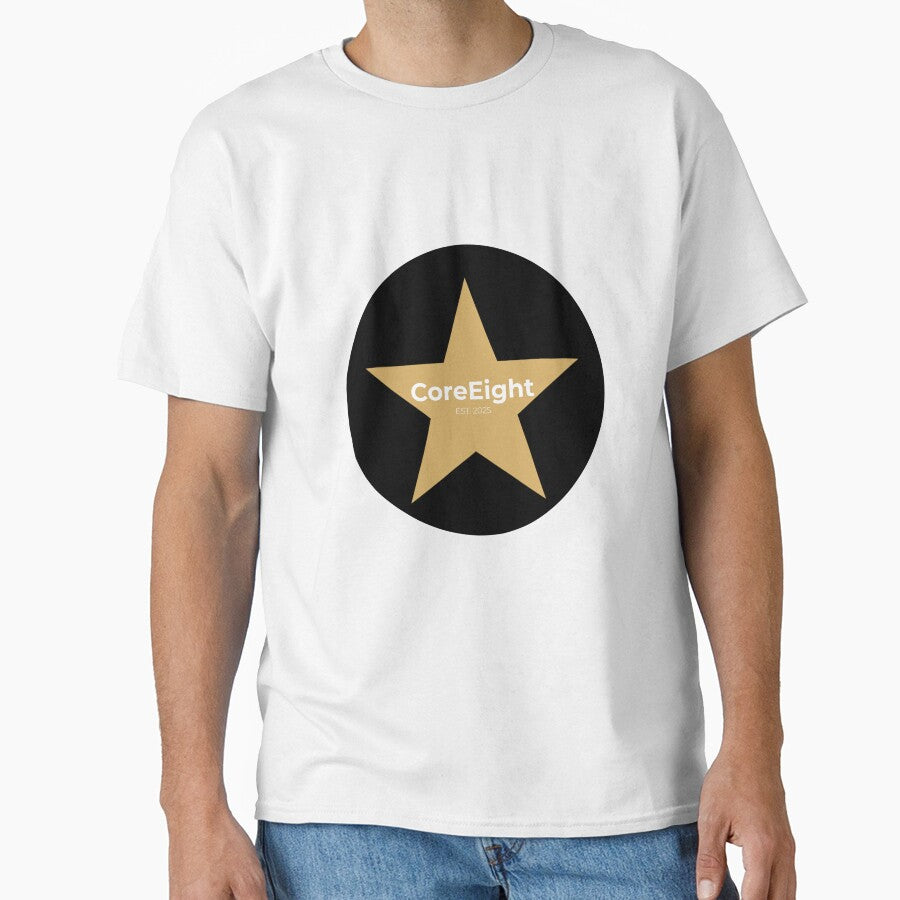CoreEight Star Logo EST 2025 – Minimalist Modern Brand Design for T-Shirts, Stickers & Accessories by CoreEight... (Image 1)