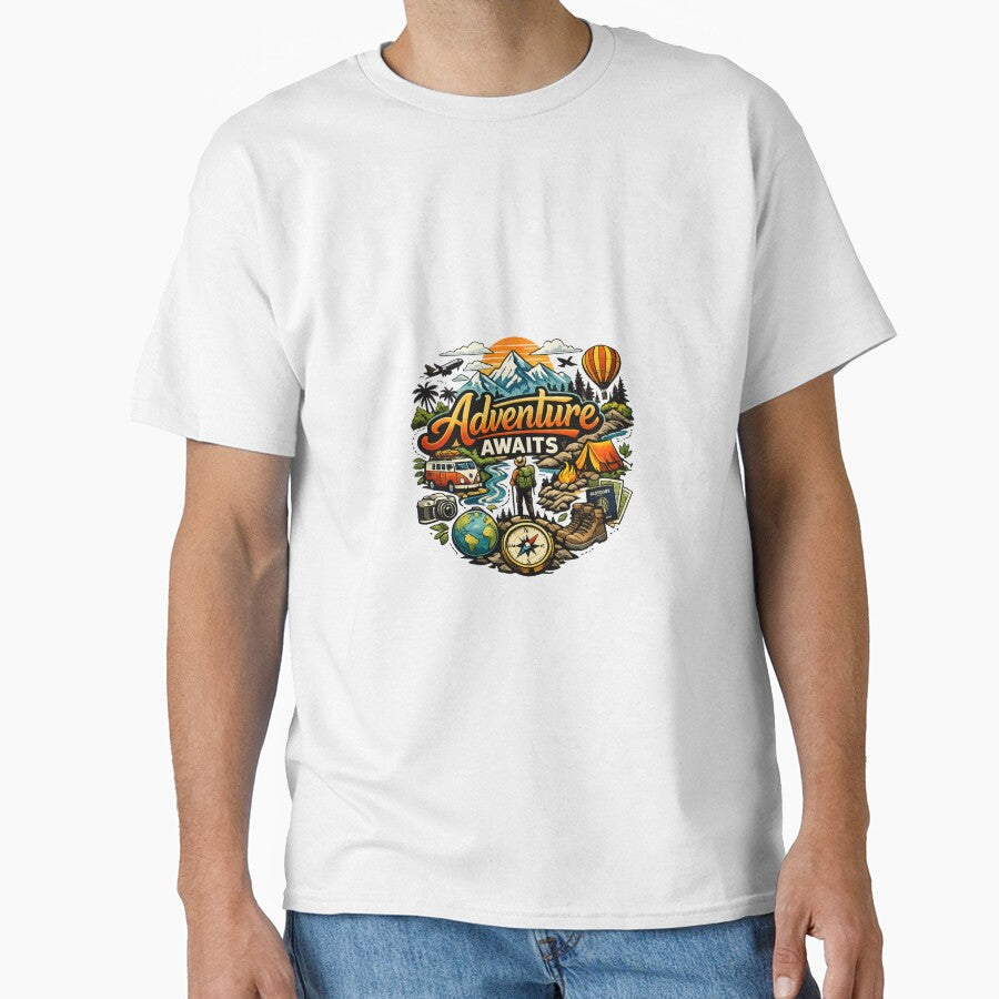 Adventure Awaits Outdoor Travel Illustration by Mix Mood T-Shirts, Hoodie, Sweatshirt | BlankRebels.com (Image 1)