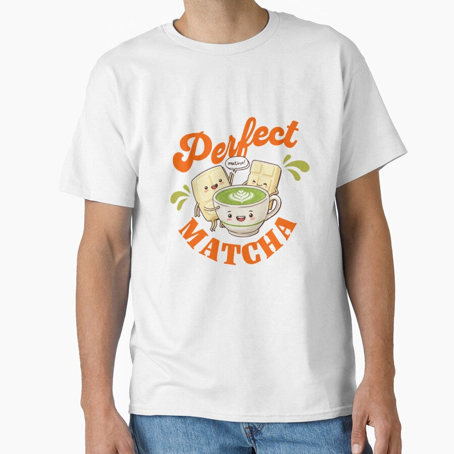 Perfect Matcha – Cute Matcha Latte & White Chocolate Kawaii T-Shirt T-Shirt by urvithedesign Hoodie, Sweatshirt (Image 1)
